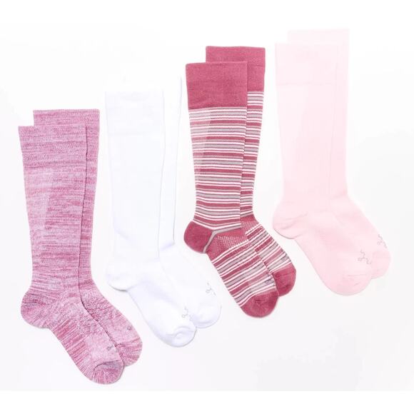 Tommie Copper 4 Pk Ultra Temp & Ultraguard WOTC Socks Pink Stripe XLarge - Picture 1 of 3
